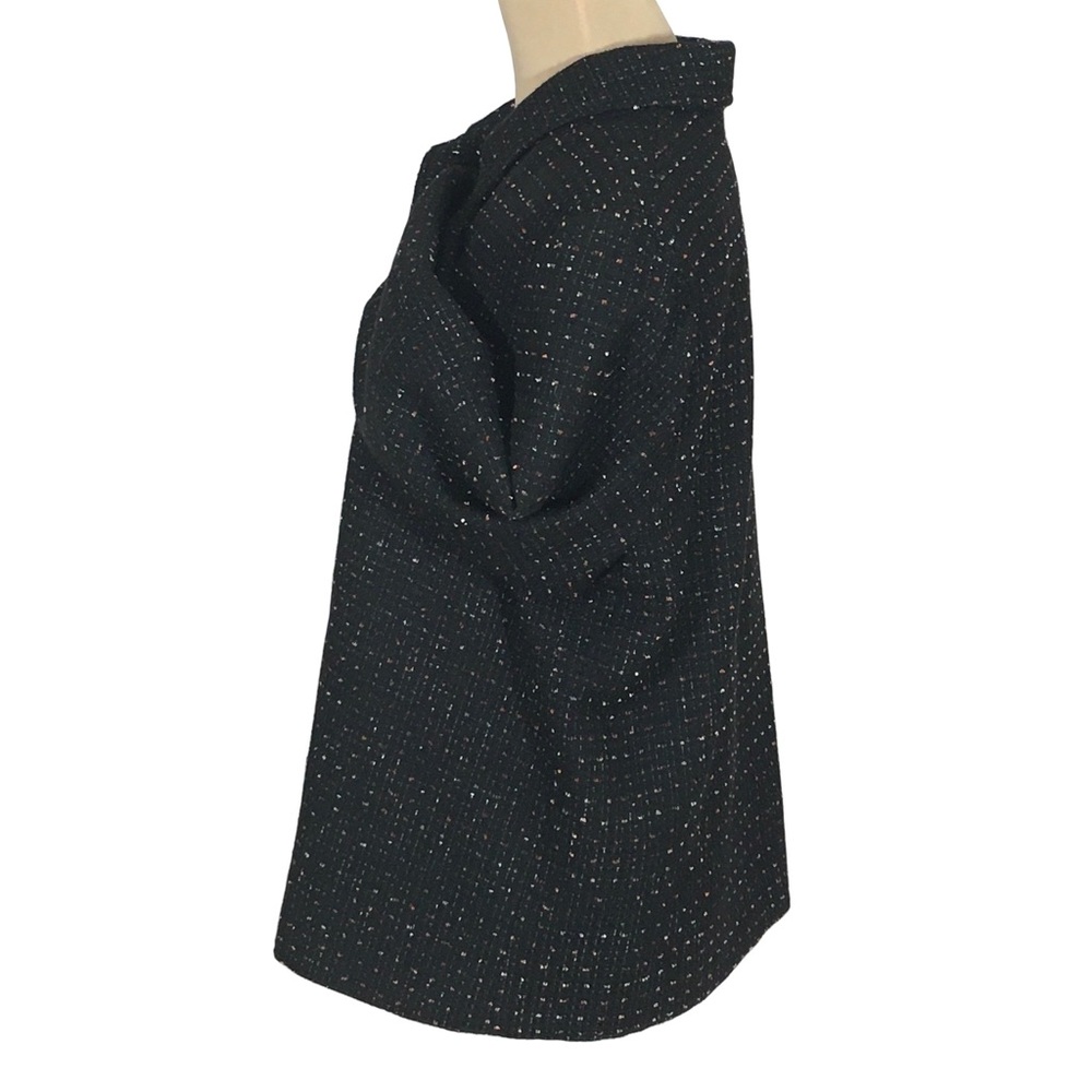 Briggs New York Black Speckled Tweed Padded Shoulder Blazer, Petite Large - Picture 2 of 8